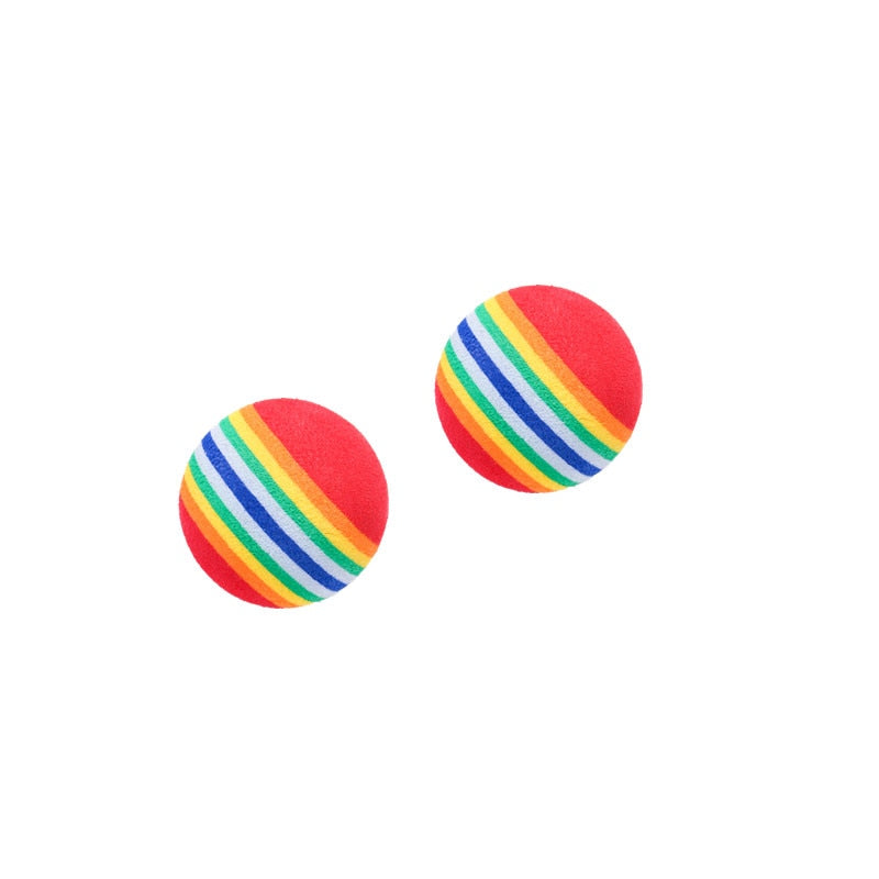 Rainbow EVA Cat Toys Ball Interactive Cat Dog Play Chewing Rattle Scratch EVA Ball Training Balls Pet Toys Supplies | TageUnlimited