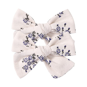 2Pcs/Set Sweet Flower Print Bowknot Hair Clips for Cute Baby Girls Cotton Bows Hairpins Barrettes Headwear Kids Hair Accessories | TageUnlimited