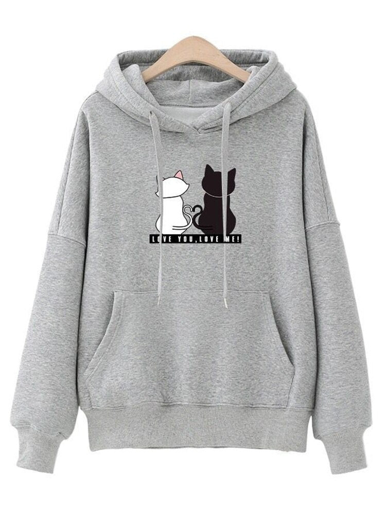 Streetwear Hoodies Fashion Women Sweatshirt Autumn Winter Long Sleeve Harajuku Hooded Sweater Korean Cartoon Cat sudadera mujer | 0 | TageUnlimited