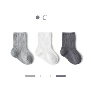 3Pairs/lot Solid Baby Socks for Newborn Soft Cotton Spring Winter Kids baby Boy Girl Sock Ribbed Leg warmers toddlers accessorie | TageUnlimited