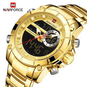NAVIFORCE Luxury Original Sports Wrist Watch For Men Quartz Steel Waterproof Digital Fashion Watches Male Relogio Masculino 9163 | TageUnlimited