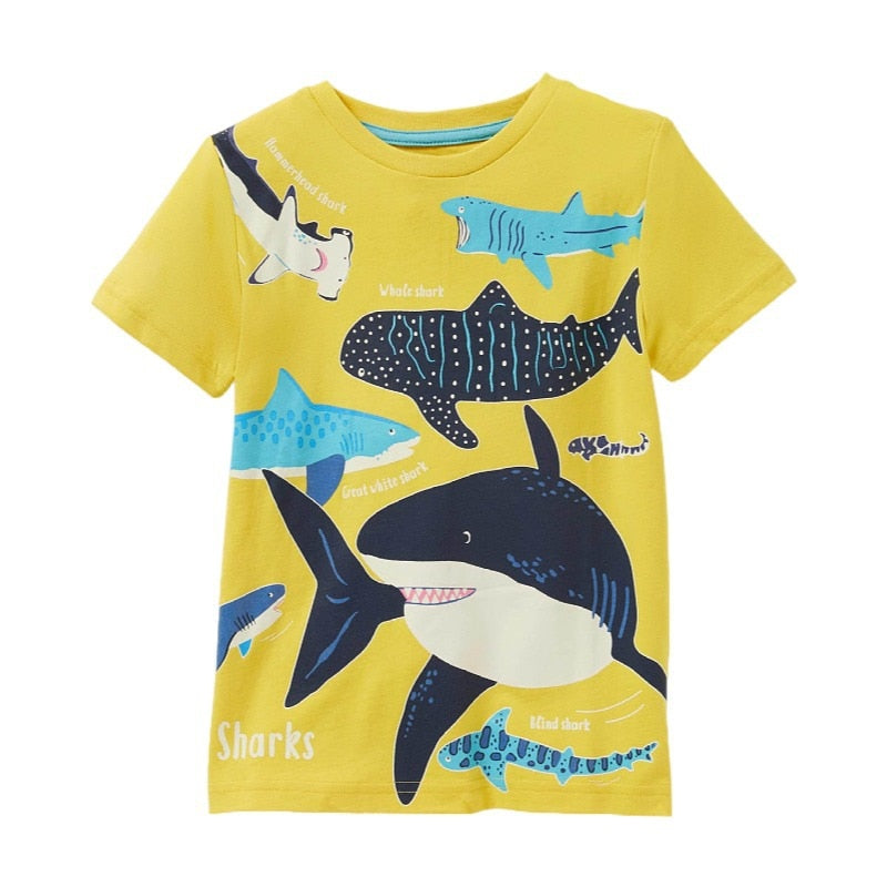 New Fashion Boys T-shirt Summer Luminous Dinosaur Animal Cotton Causal Clothes Lovely Tops for Kids 2-7 year | TageUnlimited