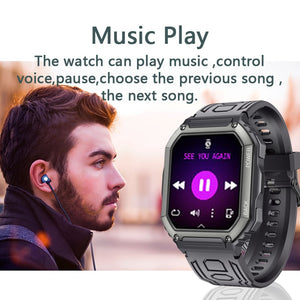 Smart Watch Men Big Battery Music Play Fitness Tracker Bluetooth Dial Call Sport Smartwatch Men for IOS Android | TageUnlimited