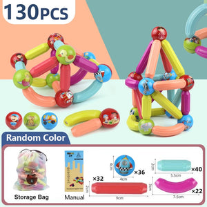 Magic Magnetic Building Blocks Toy Magnetic Construction Set Magnet Ball Sticks Rod Games Montessori Educational Toys For Kids | TageUnlimited