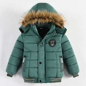 2-6 Years Autumn Winter Boys Jacket Warm Fur Collar Fashion Baby Girls Coat Hooded Zipper Outerwear Birthday Gift Kids Clothes | TageUnlimited