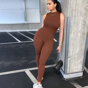 Jump Suits Women Sexy Bodycon Jumpsuits Sleeveless New Zipper Overall Tight Skinny Sport Casual Jumpsuit Outfits Women PR1488G | TageUnlimited