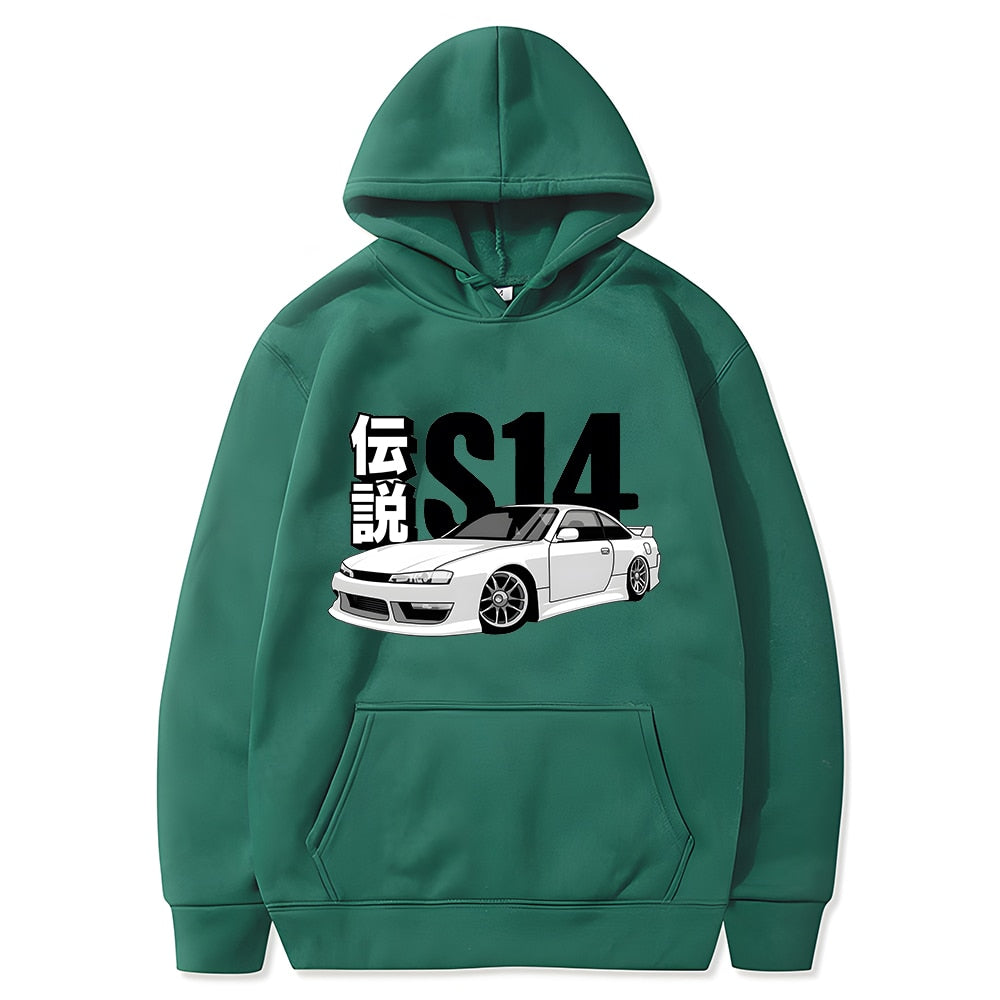 Anime Initial D Hoodie Drift JDM Pullover Oversized Sweatshirt EU Size Silvia Streetwear S Comic14 Japan Car Long Sleeve Unisex | TageUnlimited