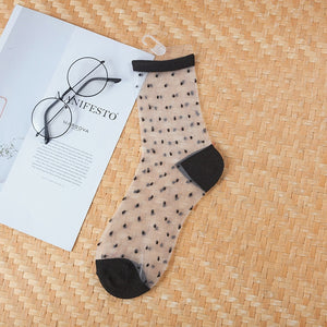 Sexy Lace Women Socks Summer Ultra-thin Transparent Mesh Fishnet Short Socks Harajuku Casual Breathable Black White Crew Socks | TageUnlimited
