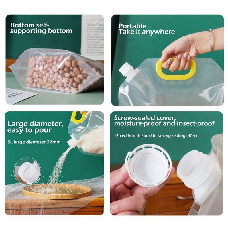 Grains Storage Packaging Bag Cereals Moisture Insect Proof Sealed Bag Thickened Portable Food Rice Bean Container Nozzle Bag | TageUnlimited