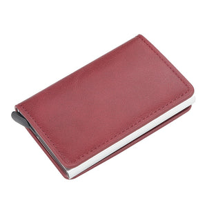 Credit Card Holder Wallet Men Women RFID Aluminium Bank Cardholder Case Vintage Leather Wallet with Money Clips | TageUnlimited