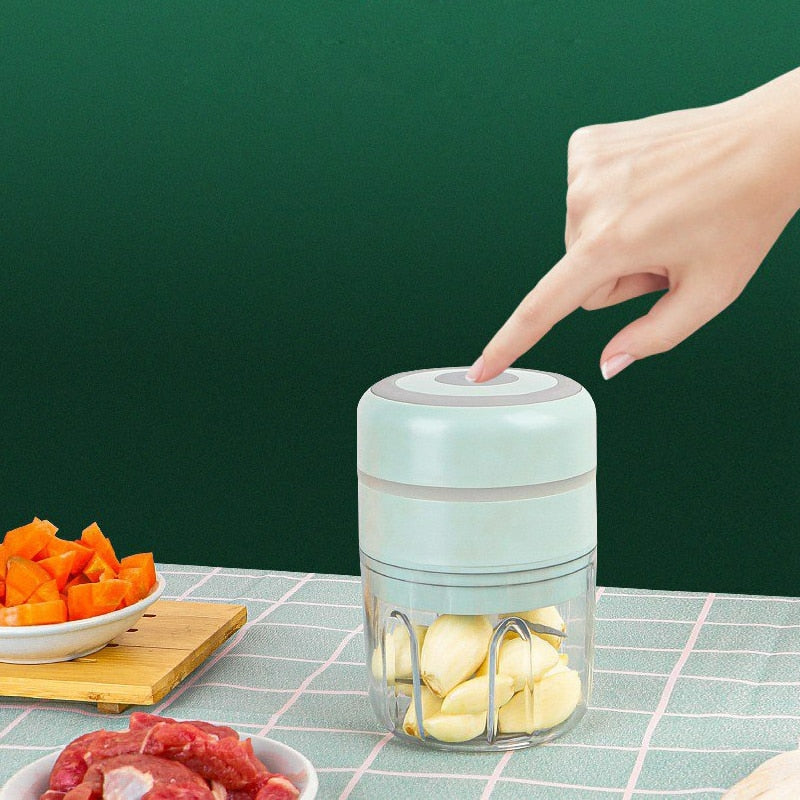 Mini Electric Garlic Grinder Chili Vegetable Chopper 100/250ML Wireless Portable Mixer Machine Crusher Kitchen Blender | TageUnlimited