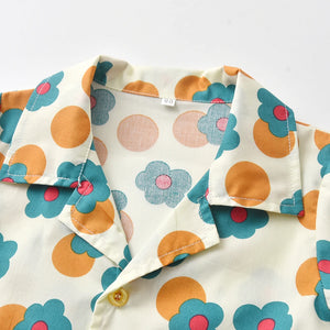 Summer Fashion Flower Kids Boy and Girl Matching Outfits Twin Brother Sister Hawaiian Print Toddler Boy Clothing Sets Tutu Dress