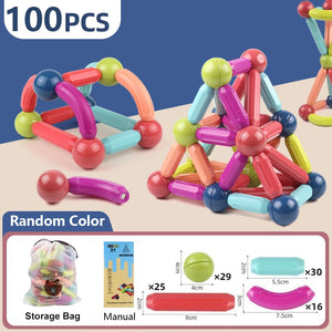 Magic Magnetic Building Blocks Toy Magnetic Construction Set Magnet Ball Sticks Rod Games Montessori Educational Toys For Kids | TageUnlimited