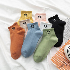 Disney Embroidered women socks shallow mouth Korean cute Japanese tide summer thin Cotton Funny street adult short boat sock | TageUnlimited