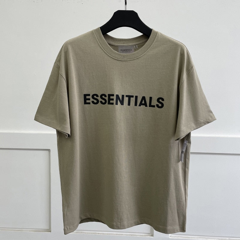 ESSENTIALS T-shirt Loose Rubber Letter logo Ovesized Short Sleeve Hip hop Unisex 100% Cotton Sports Tees | TageUnlimited