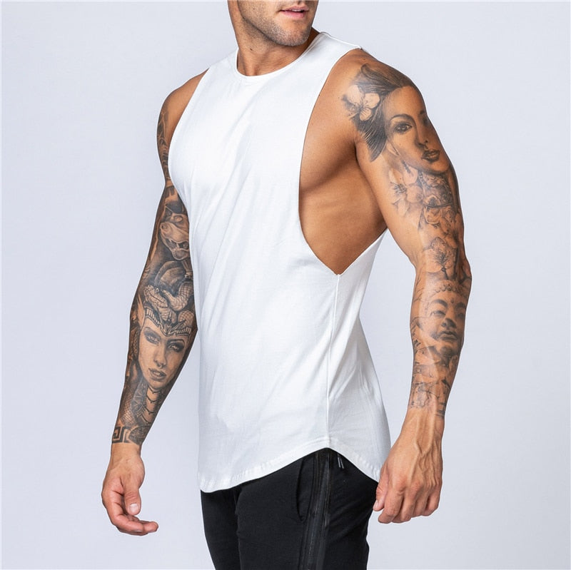 Cotton Workout Gym Tank Top Mens Muscle Sleeveless Sportswear Shirt Stringer Fashion Clothing Bodybuilding Singlets Fitness Vest | TageUnlimited
