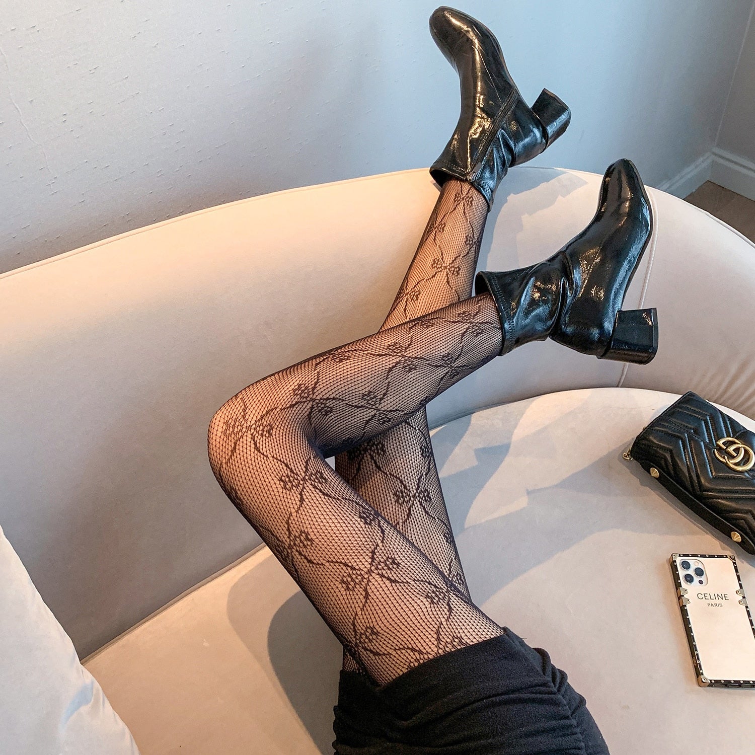 Sexy Black Silk Pantyhose Letter Bow Women's Large Size Temptation Hollow Perspective Fishnet Bottoming Socks Lolita  nylon | TageUnlimited