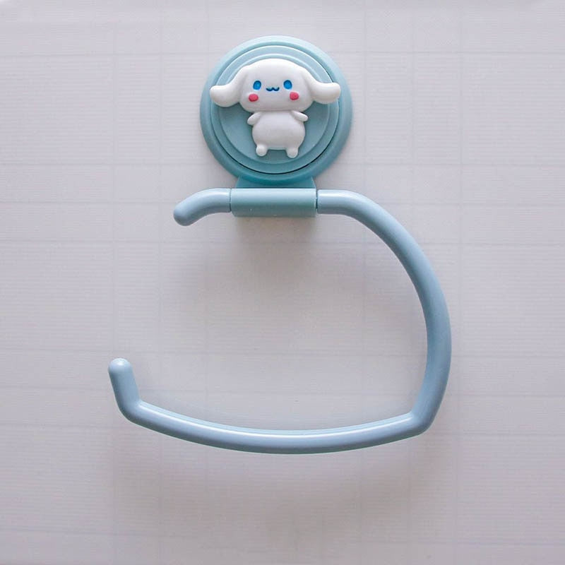 Cartoon Kids Towel Rack Sanrio Cinnamoroll Punch-Free Bathroom Tissue Rack My Melody Handy Towel Rack Kitchen Railing | TageUnlimited