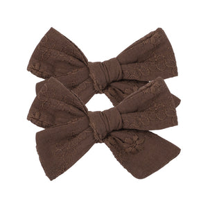2Pcs/Set Sweet Flower Print Bowknot Hair Clips for Cute Baby Girls Cotton Bows Hairpins Barrettes Headwear Kids Hair Accessories | TageUnlimited