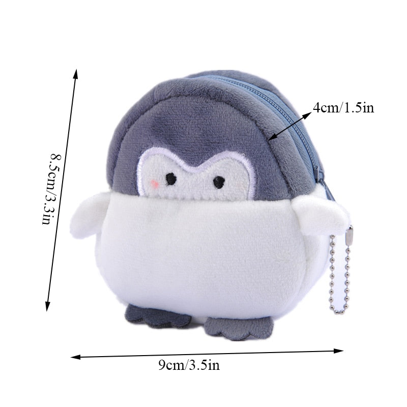 Women's Cartoon Coin Purse Three-dimensional Plush Zipper Headphone Bag Wallet Key Chain. | TageUnlimited