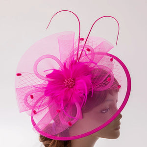Fascinators for Women Elegant Headwear Kentucky Derby Hat Fashion Feather Headpiece Mesh Veil Hairbands Chic Ladies Wedding Hats