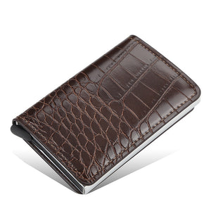 Credit Card Holder Wallet Men Women RFID Aluminium Bank Cardholder Case Vintage Leather Wallet with Money Clips | TageUnlimited