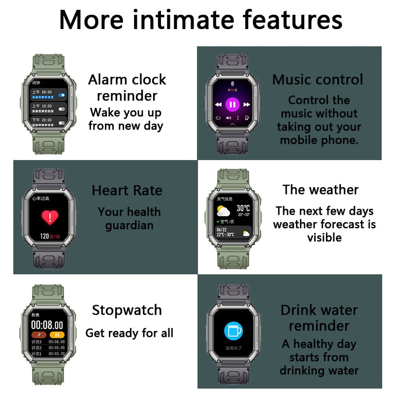 Smart Watch Men Big Battery Music Play Fitness Tracker Bluetooth Dial Call Sport Smartwatch Men for IOS Android | TageUnlimited