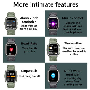 Smart Watch Men Big Battery Music Play Fitness Tracker Bluetooth Dial Call Sport Smartwatch Men for IOS Android | TageUnlimited