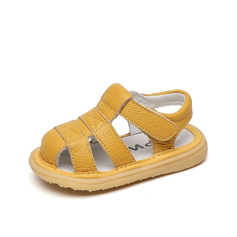 Baby Girls Boys Summer Sandals Infant Anti-collision Toddler Shoes Soft Bottom Genuine Leather Kids Children Beach Sandals | TageUnlimited