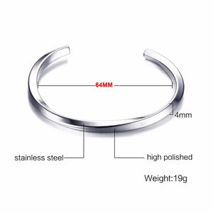 New Simple Twisted Stainless Steel Open Bangles for Men Delicate Silver Color Cuff Bracelet Fashion Casual Party Jewelry