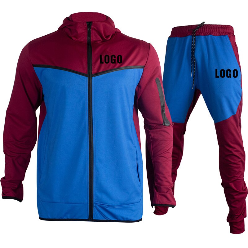 Tech Custom logo Men's Tracksuits Set Long Sleeve Causal Full Zip Running Sports Sweatsuit For Men 2 Piece Outfits | TageUnlimited