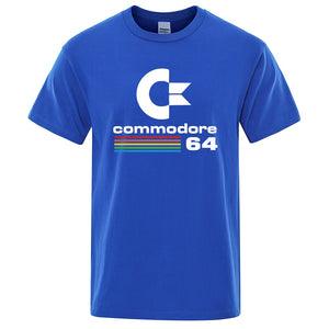 Men T-shirts Summer Commodore 64 Print T Shirt C64 SID Amiga Retro Cool Design Street Short Sleeve Top Tee Cotton Clothing | TageUnlimited