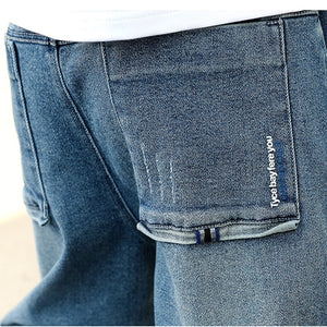 IENENS Boys Jeans Denim Trousers Kids Clothes Children Clothes Spring Young Boy Straight Cowboy Trousers Casual Pants 4-11 Years | TageUnlimited