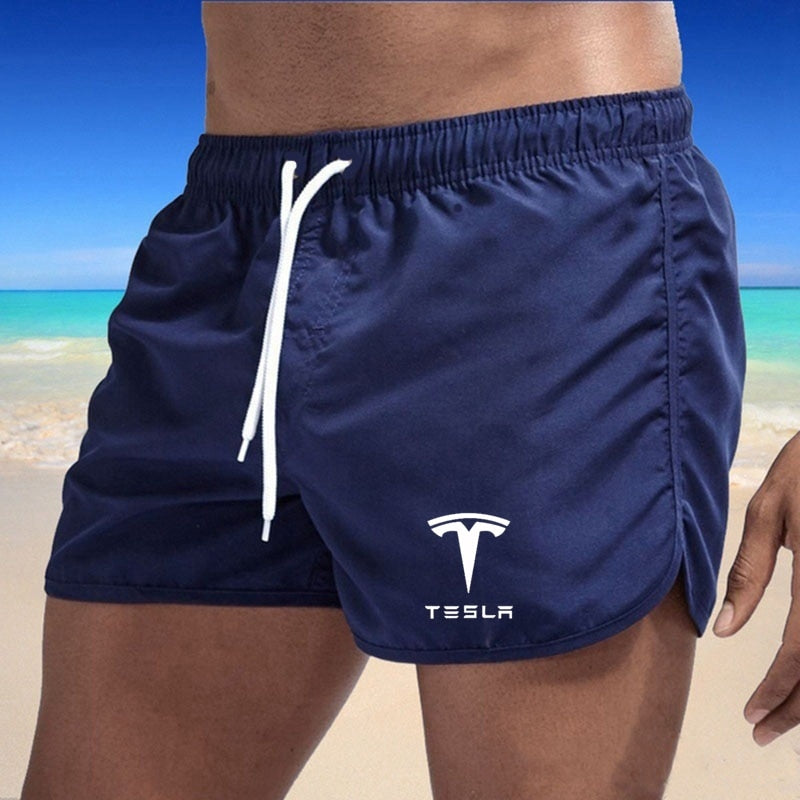 Tesla Men Shorts Summer Swimwear Men Swimsuit Swimming Trunks Boxer Short Sexy Beach Shorts Surf Board Men Clothing Pants | TageUnlimited