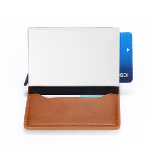 Credit Card Holder Wallet Men Women RFID Aluminium Bank Cardholder Case Vintage Leather Wallet with Money Clips | TageUnlimited