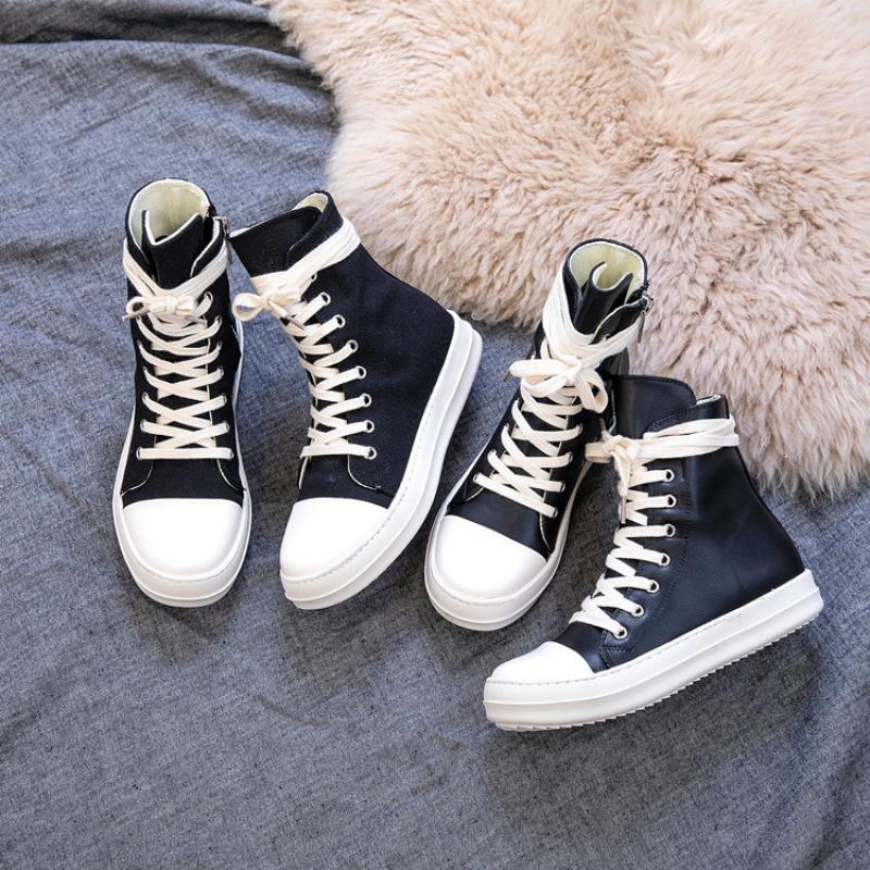Fashion Women Black Sneakers  Chaussure Femme Women Sneakers Zipper Canvas Casual Shoes Woman Spring Ladies Shoe | TageUnlimited
