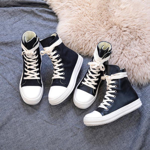 Fashion Women Black Sneakers  Chaussure Femme Women Sneakers Zipper Canvas Casual Shoes Woman Spring Ladies Shoe | TageUnlimited