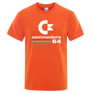 Men T-shirts Summer Commodore 64 Print T Shirt C64 SID Amiga Retro Cool Design Street Short Sleeve Top Tee Cotton Clothing | TageUnlimited