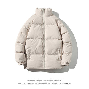 Streetwear  Warm Men Winter Coat Solid Color Casual Parka Stand Collar Fashion Oversize Women&#39;s Winter Jacket | TageUnlimited