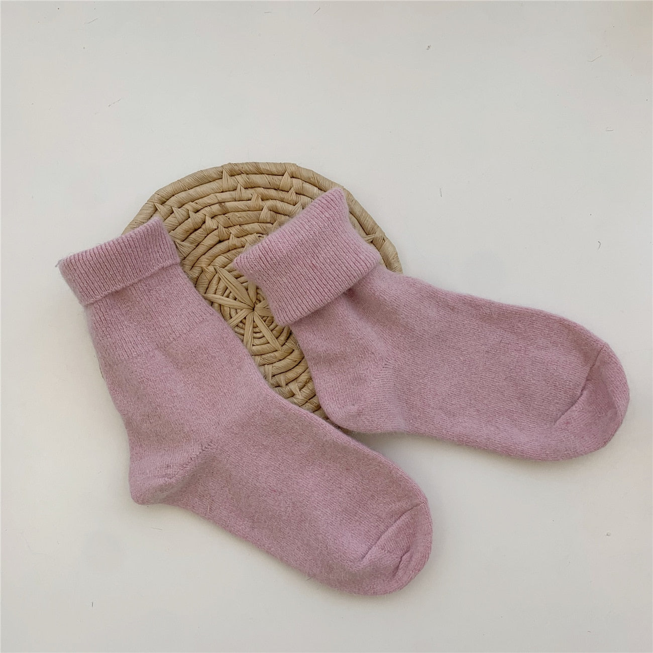 Solid Rabbit Hair Woman Socks Winter Thick Warmer Long Socks Japanese Kawaii Cute Thermal Cashmere Christmas Sock New Year Gifts | TageUnlimited