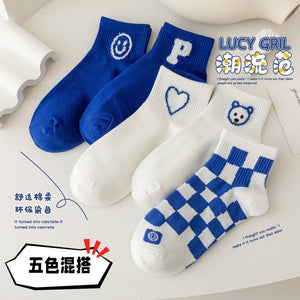 5 Pairs Of Women Socks Cartoon Cotton Socks. | TageUnlimited