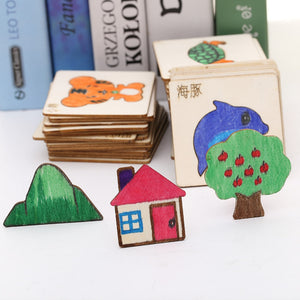 20pcs Montessori Kids Drawing Toys Wooden DIY Painting Stencils Template Craft Toys Puzzle Educational Toys for Children Gifts | TageUnlimited
