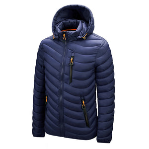 Warm Jacket Men Windbreaker  New Spring Autumn Hooded Parkas Men Fashion Casual Lightweight Cotton Padded Jacket Coat Male | TageUnlimited