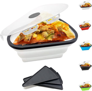 Silicone Pizza Storage Container Reusable Pizza Container with 5 Serving Trays Adjustable Pizza Slice Container Kitchen Supplies | 0 | TageUnlimited