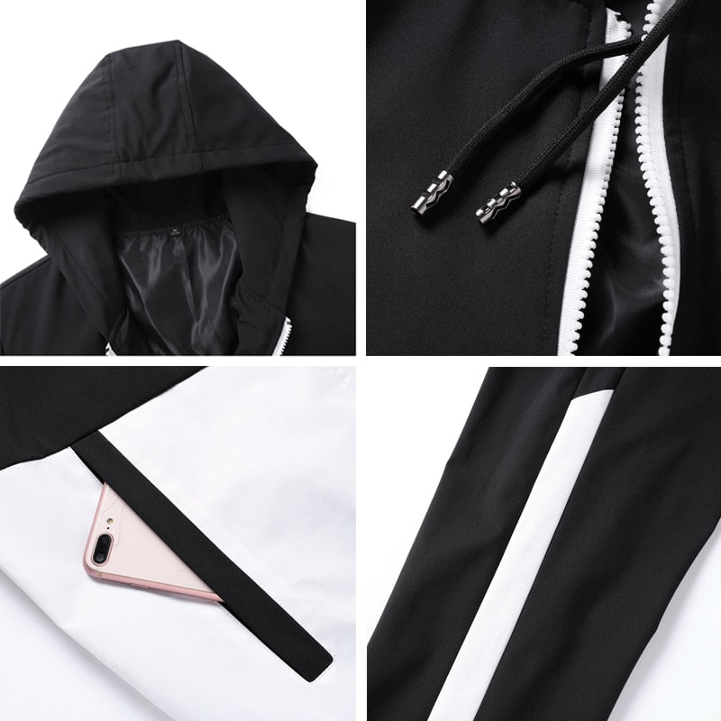 New Hip-hop Suit Male Set Track Suits Sweatsuit Man Tracksuit Mens Sets Pant Zipper Pockets Outwear 2PC Jacket+Pants Sets | TageUnlimited