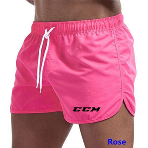 CCM Brand Men Stretch Swim Trunks Quick Dry Beach Shorts Drawstring Boxer Briefs Soccer Tennis Training Short | TageUnlimited