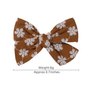 2Pcs/Set Sweet Flower Print Bowknot Hair Clips for Cute Baby Girls Cotton Bows Hairpins Barrettes Headwear Kids Hair Accessories | TageUnlimited