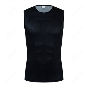Cycling Underwear Sport Base Layer White Cycling Jersey Reflective Vest Men Undershirt Quick Dry Elastici Vest Road Bike Jersey | TageUnlimited