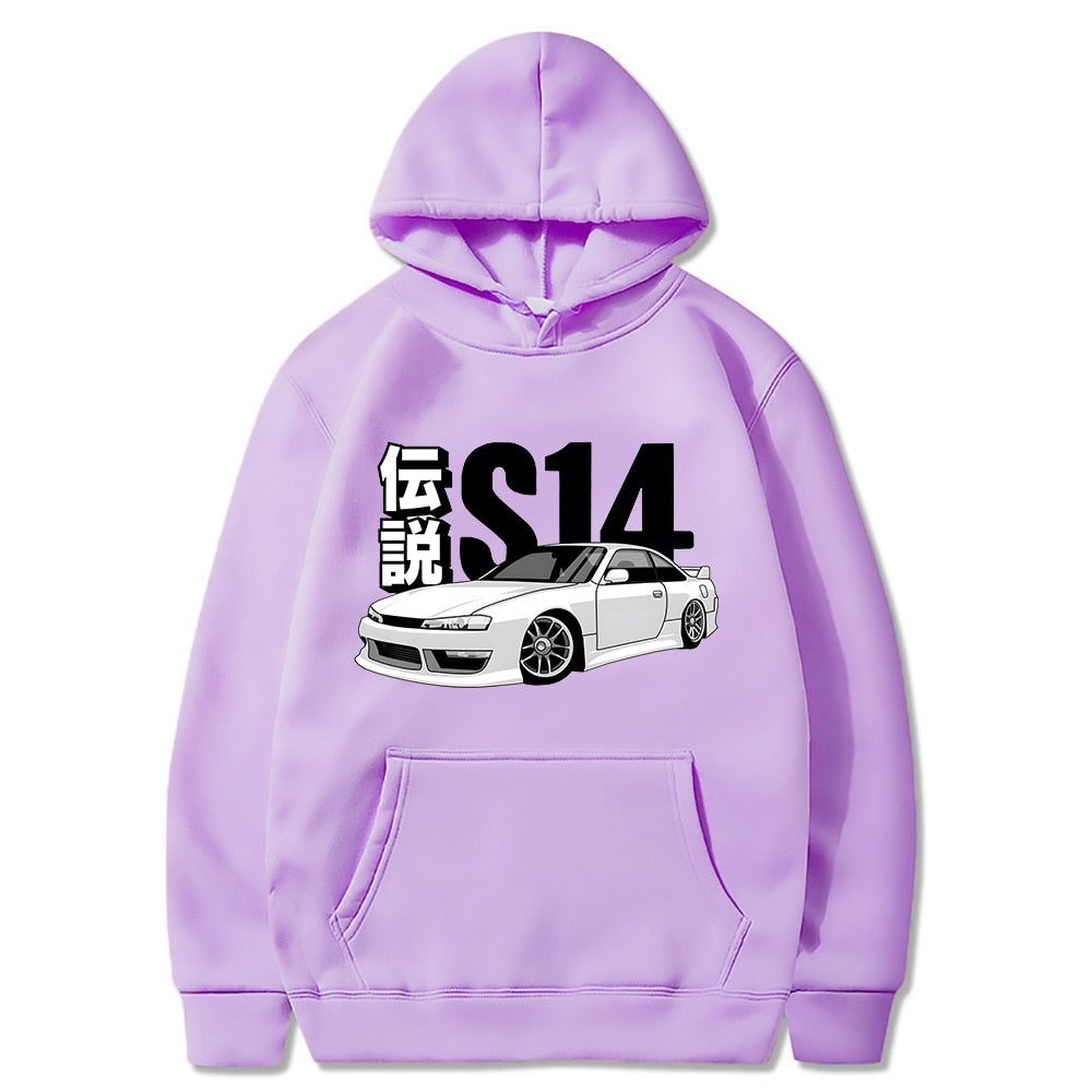 Anime Initial D Hoodie Drift JDM Pullover Oversized Sweatshirt EU Size Silvia Streetwear S Comic14 Japan Car Long Sleeve Unisex | TageUnlimited