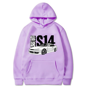 Anime Initial D Hoodie Drift JDM Pullover Oversized Sweatshirt EU Size Silvia Streetwear S Comic14 Japan Car Long Sleeve Unisex | TageUnlimited